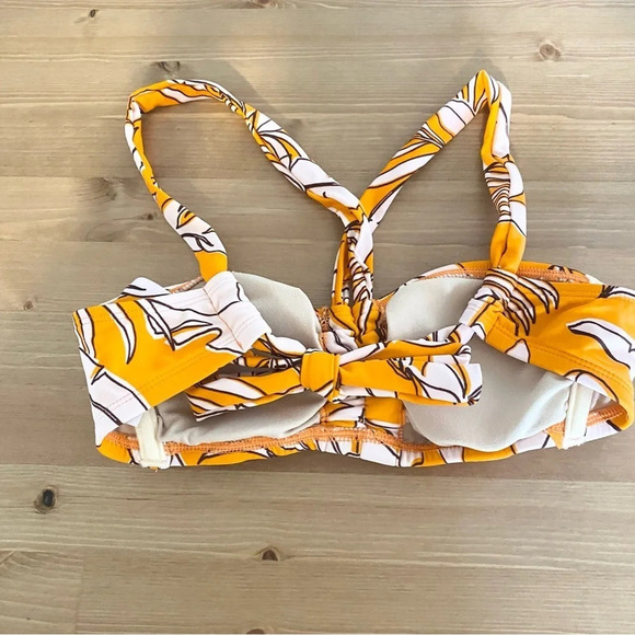 Sz. XS Target Kona SOL Sunshine Yellow White Bandeau bikini Top NWOT (OO12) - Picture 2 of 9
